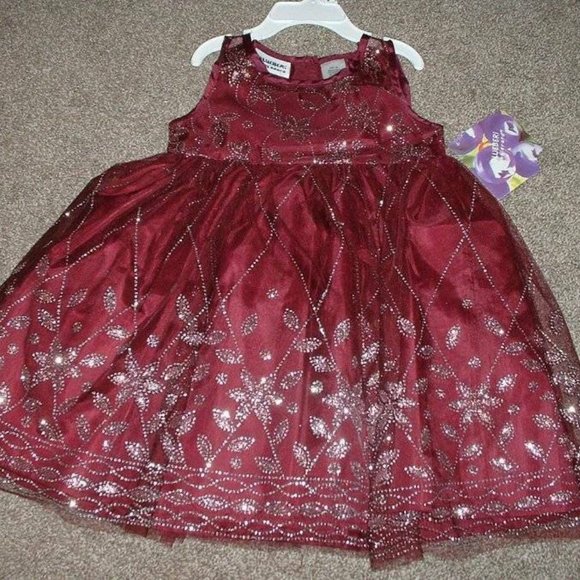 Blueberi Boulevard Other - Blueberi Boulevard Toddler Girls Sparkly Flower Holiday Formal Dress Size 2T NWT